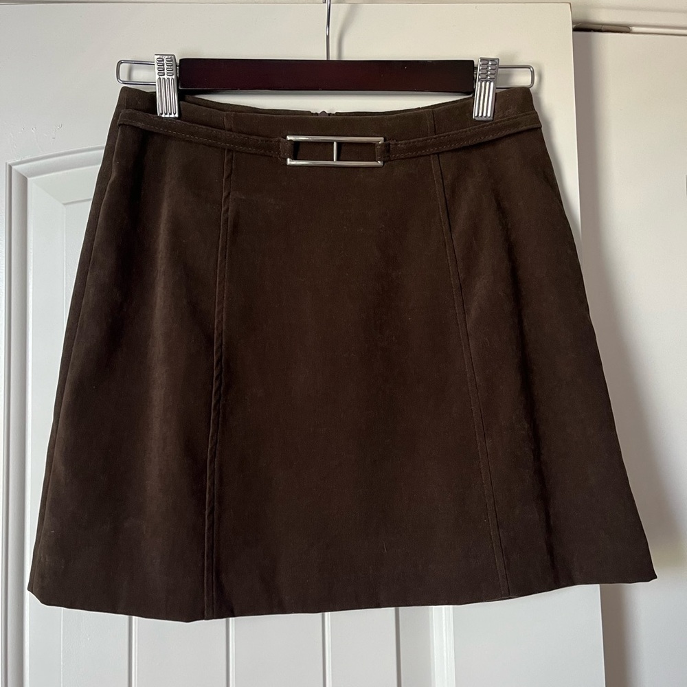 Suede Dark Brown Skirt